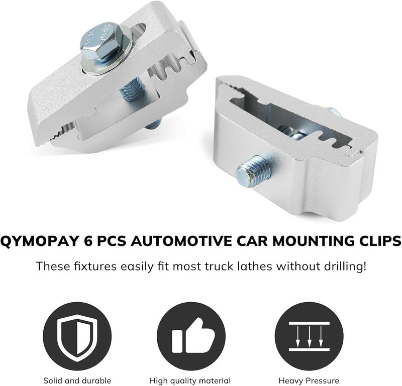 QYMOPAY Aluminum Mounting Clamps Tonneau Cover clamps Truck Topper Clamps for Truck Cover, Cap, Camper Shell 6 Pack Silver - Image 5